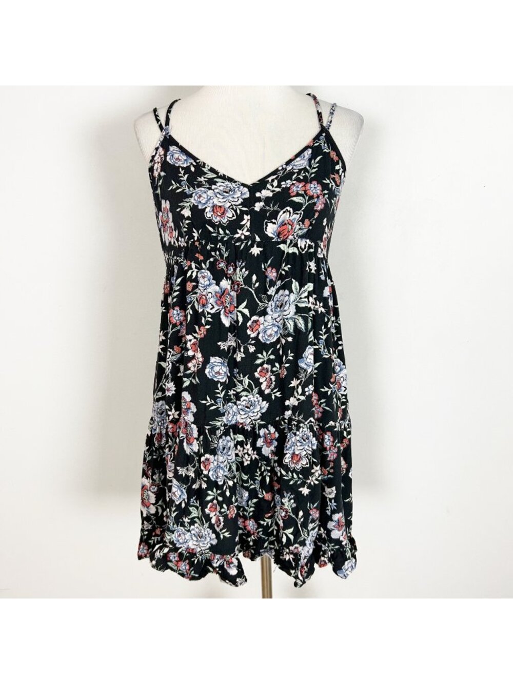 American Eagle Tiered Babydoll Mini Dress Swing Boho Summer Size Large Women's